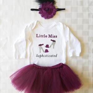 Plum and Black, &quot;Little Miss Sophisticated&quot;, Baby Tutu Outfit