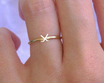Minimalist Hockey Ring Yellow Gold Hockey Stick Ring Dainty Hockey Ring Hockey Player Jewelry Hockey Gift Jewelry