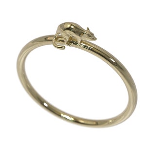 Minimalist Mouse Ring Yellow Gold Mouse Design Ring Dainty Mouse Ring Animal Jewelry Mouse Gift Jewelry