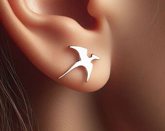 Pterodactyl Earrings Dinosaur Earrings Silver Minimalist Dinosaur Earrings Dinosaur Jewelry Pterodactyl Jewelry Dinosaur Gift