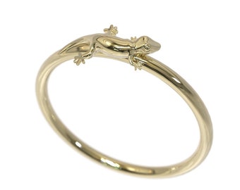 Minimalist Lizard Ring Yellow Gold Lizard Lover Ring Dainty Lizard Ring Reptile Jewelry Lizard Gift Jewelry
