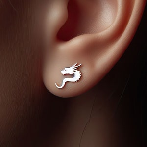 Gold Chinese Dragon Earrings Silver Minimalist Chinese Dragon Jewelry Gold Chinese Dragon Earrings Dragon Jewelry Chinese Dragon Gift