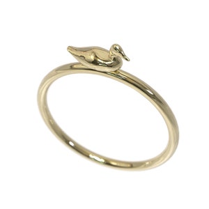 Minimalistische eendring geelgouden eend sieradenring sierlijke eendje ring eendje sieraden eend minnaar cadeau sieraden