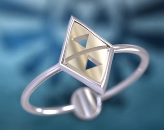 Zelda Wedding Band Zelda Engagement Ring Triforce Inspired White Gold Engagement Ring Nintendo Video Game Wedding Ring Geek Geeky Nerdy