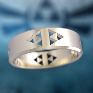 Zelda Wedding Band Zelda Verlobungsring Triforce inspiriert Weißgold Verlobungsring Nintendo Videospiel Ehering Geek Geeky Nerdy