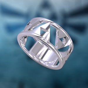 Zelda Wedding Band Zelda Verlobungsring Triforce inspiriert Weißgold Verlobungsring Nintendo Videospiel Ehering Geek Geeky Nerdy
