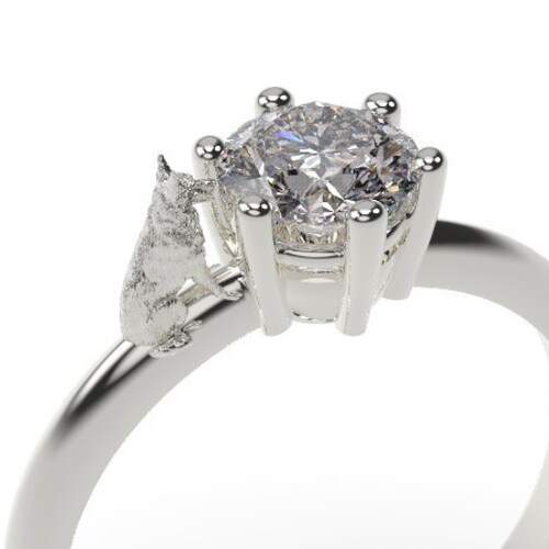 German Shepherd Ring Dog Engagement Ring White Gold Dog Etsy