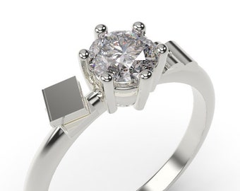 Anello di fidanzamento a forma di libro in oro bianco, anello di fidanzamento a forma di libro, anello di lettura in oro 14k, anello di nozze a forma di libro in oro bianco