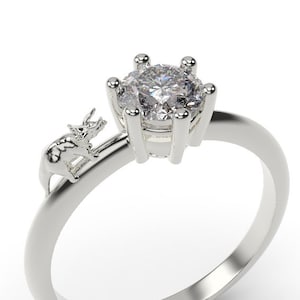 Dinosaur Ring Dinosaur Engagement Ring White Gold Dinosaur Engagement Ring 14k Triceratops Ring Gold Dinosaur Jewelry Dino Ring Wedding Ring