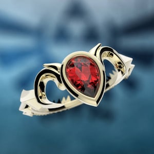 Zelda Ocarina Crown Inspired 14k Gold Engagement Ring Nintendo Video Game Wedding Ring Geek Engagement Ring Geeky Nerdy