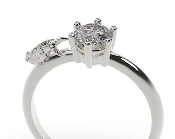 Anteater Engagement Ring White Gold Anteater Engagement Ring 14k Anteater Ring Gold Anteater Ring Anteater White Gold Wedding Ring