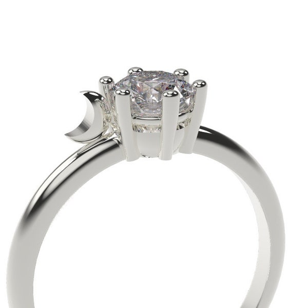 Moon Engagement Ring Etsy