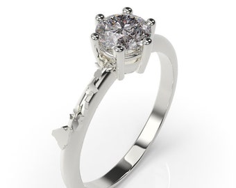 Anillo de compromiso hawaiano Anillo hawaiano Oro blanco Anillo hawaiano Anillo de compromiso hawaiano Anillo hawaiano de 14 k Anillo hawaiano Oro Joyería hawaiana Anillo de bodas