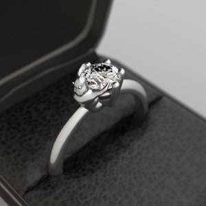 Bear Engagement Ring White Gold Bear Engagement Ring 14k Bear Ring Gold Bear Ring Bear White Gold Bear Engagement Ring