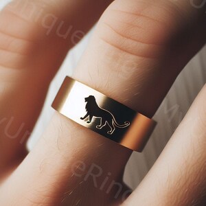 Lion Men&#39;s Ring Men&#39;s Lion Wedding Band Lion Men&#39;s Gold Lion Jewelry Men&#39;s Lion Ring Gold Lion Wedding Ring