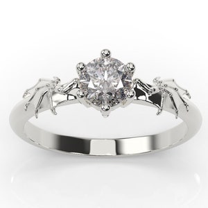 Dragon Ring Dragon Wings Engagement Ring White Gold Dragon Engagement Ring 14k Dragon Ring Gold Dragon Jewelry Chinese Dragon Jewelry