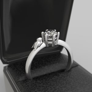 Owl Engagement Ring White Gold Owl Engagement Ring 14k Owl Ring Gold Owl Ring Owl White Gold