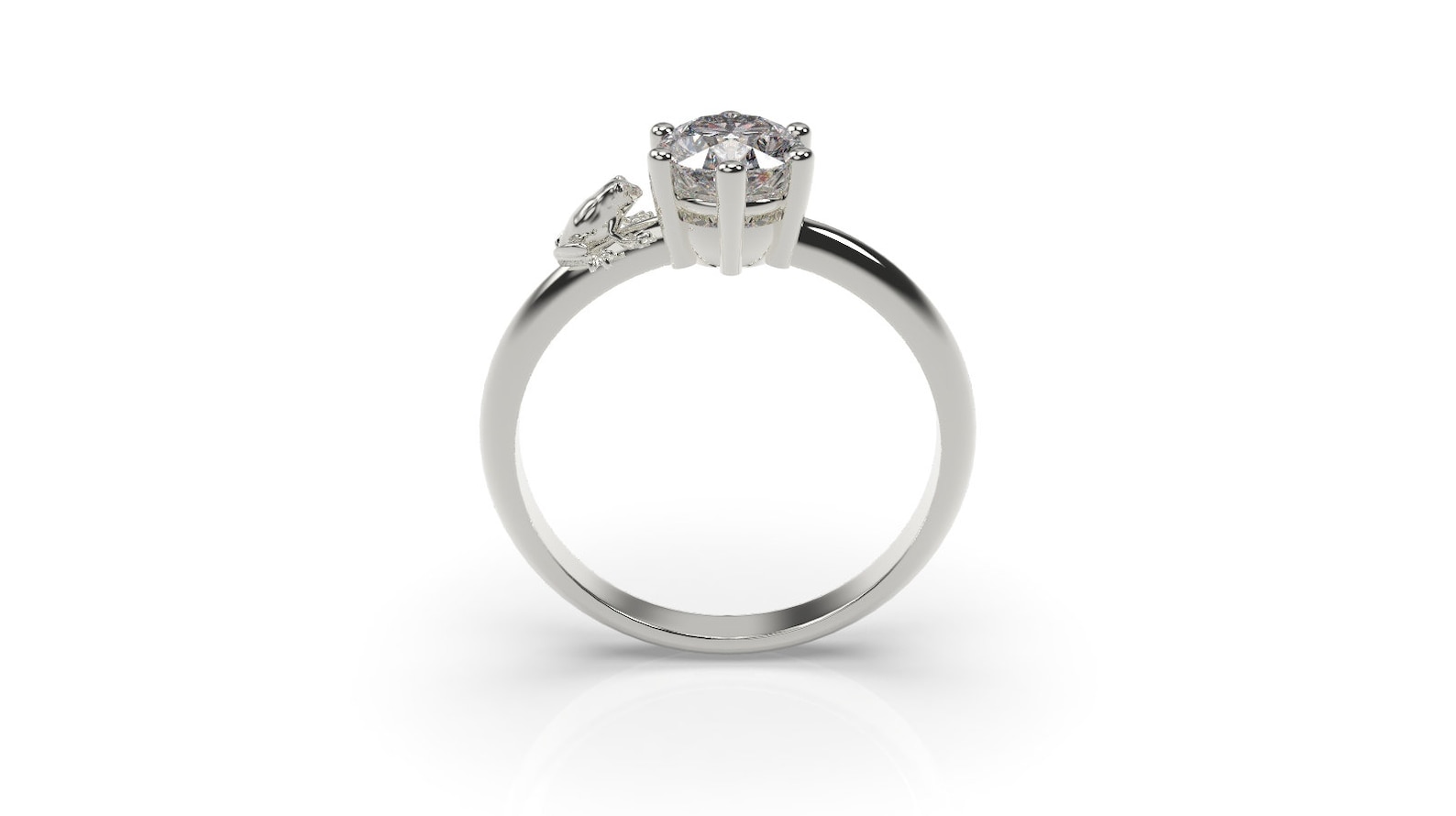 Frog Engagement Ring White Gold Frog Engagement Ring 14k Toad Etsy