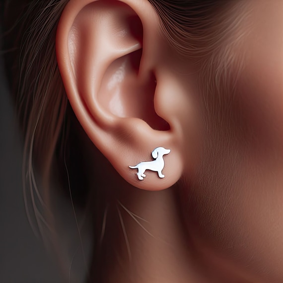 Dachshund Earrings Silver Minimalist Dachshund Jewelry Gold Dachshund Earrings Wiener Dog Jewelry Dachshund Gift White Gold Dachshund Lover Etsy