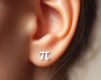 Pi Earrings Silver Minimalist Pi Jewelry Gold Pi Earrings Pi Jewelry Pi Gift White Gold Pi Lover Earrings Happy Pi Day Math Earrings