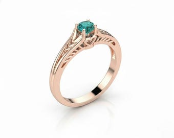 Alexandrite Engagement Rose Gold Engagement Ring Alexandrite Ring Alexandrite Gold Rose Gold Alexandrite Ring