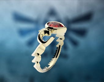 Zelda Ocarina Crown inspirado 14k oro anillo de compromiso Nintendo videojuego anillo de boda Geek anillo de compromiso Geeky Nerdy Etsy Mexico