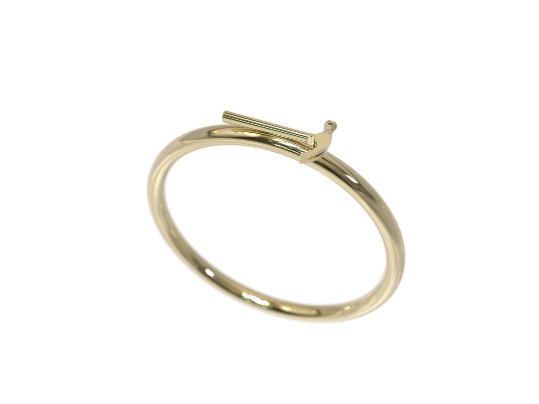 Minimalist Hammer Ring Yellow Gold Hammer Carpenter Ring Dainty Hammer ...