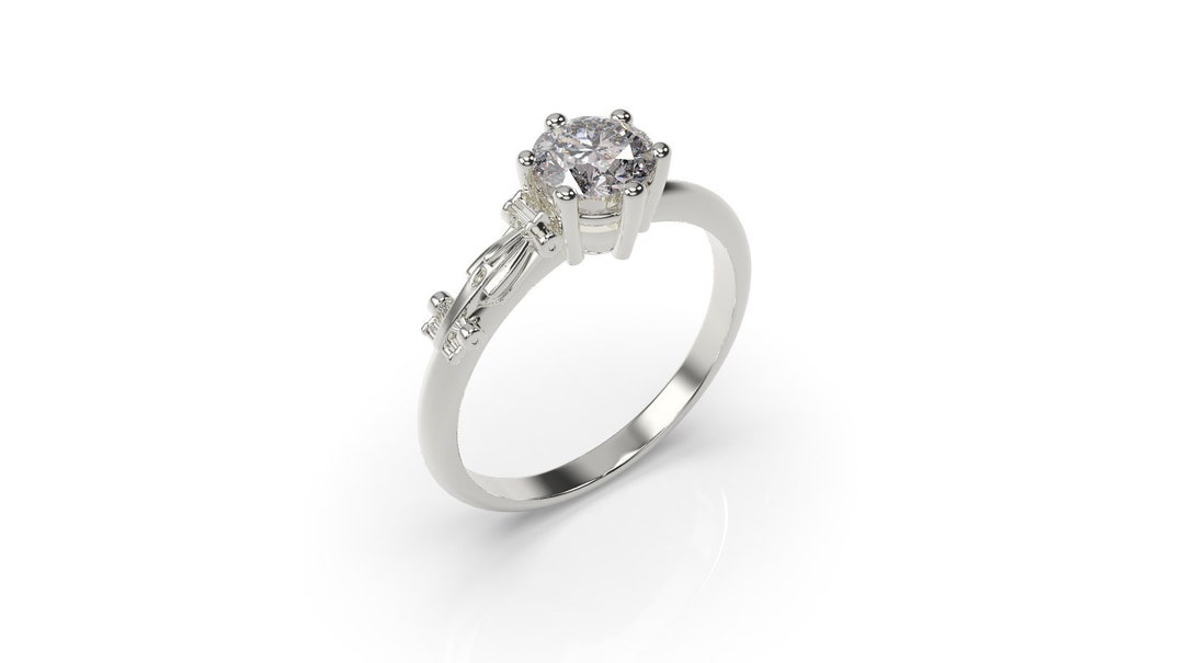 Racing Ring Racecar Engagement Ring White Gold F1 Racing Engagement ...