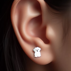 Shih Tzu Earrings Silver Minimalist Shih Tzu Jewelry Gold Shih Tzu Earring Shih Tzu Jewelry Shih Tzu Gift White Gold Shih Tzu Lover Earrings