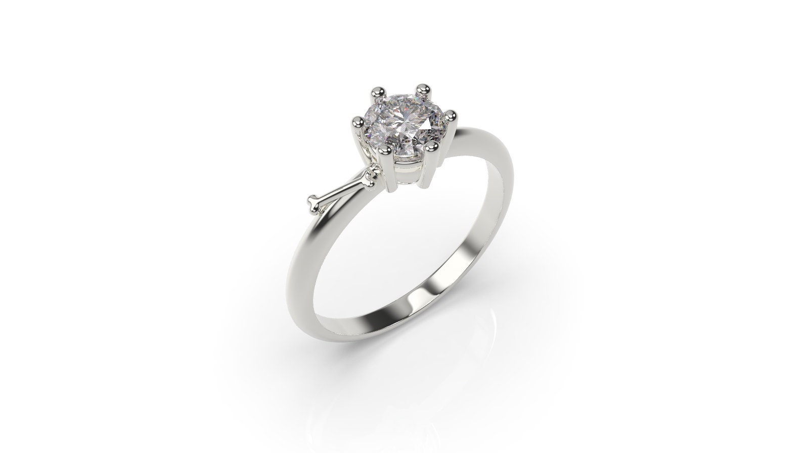 Bone Engagement Ring White Gold Bone Engagement Ring 14k Bone Ring Gold ...