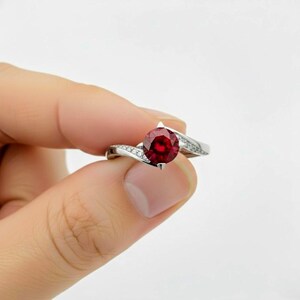 1ct Ruby Engagement Ring: Solid White Gold with Diamonds image 3