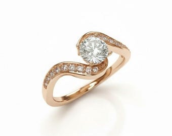 Moissanite Engagement Ring Rose Gold Engagement Ring Moissanite Rose Gold Rose Ring Gold Moissanite Ring