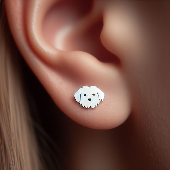 Havanese Earrings Silver Minimalist Havanese Jewelry Gold Havanese Earring Havanese Jewelry Havanese Gift White Gold Havanese Lover Earrings Etsy
