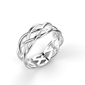 Celtic Wedding Band 14k White Gold Celtic Ring 14k Irish Wedding Ring White Gold Celtic Weave Band