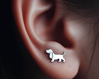 Orecchini Pendente In Acrilico A Forma Di Basset Hound Marrone, Gioielli Divertenti Per Amanti Dei Cani, Regalo Con Astuccio Velluto