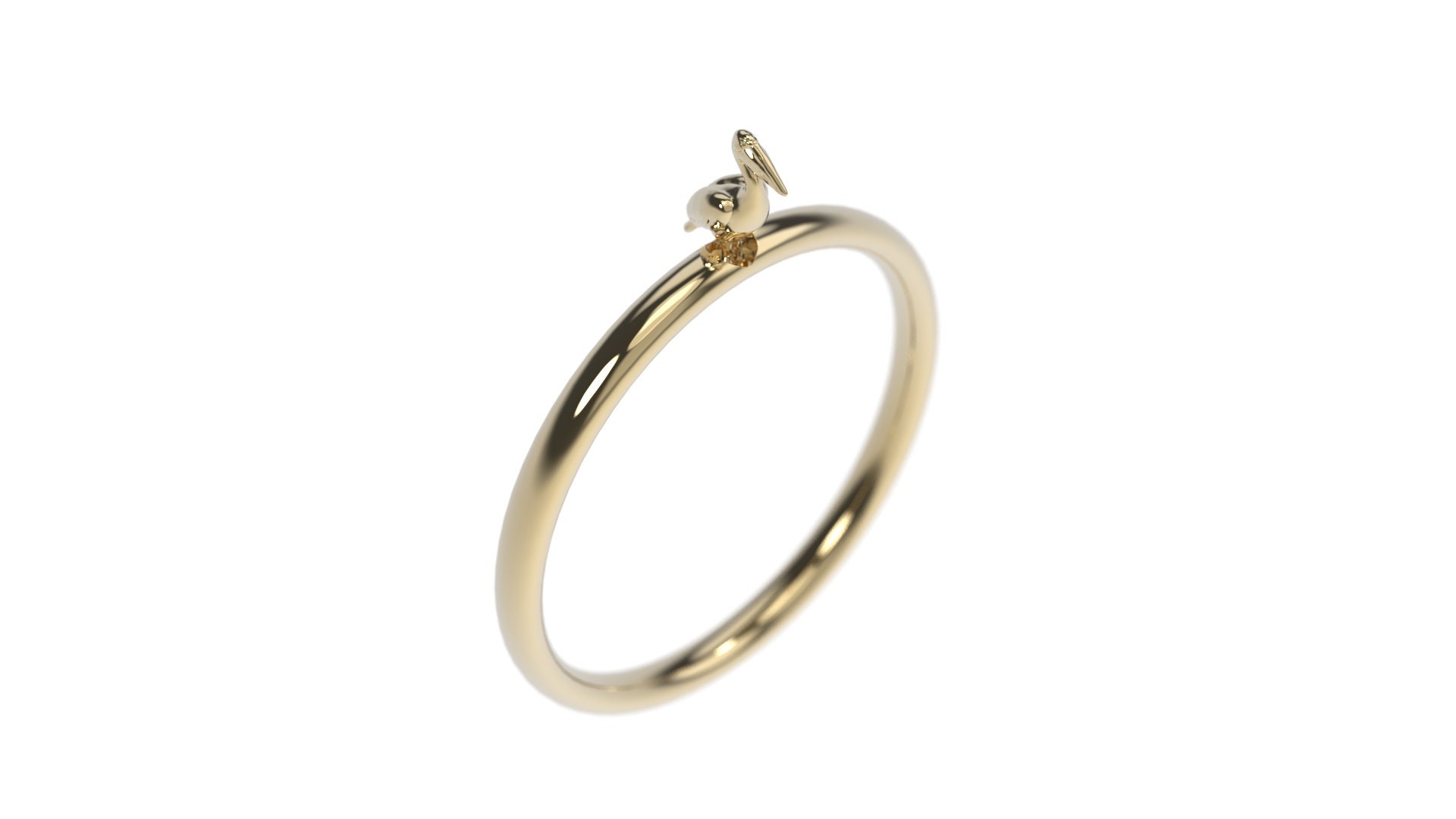 Minimalist Pelican Ring Yellow Gold Pelican Design Ring Dainty Pelican Ring Bird Jewelry Pelican Gift Jewelry Florida Pelican Ring Key West