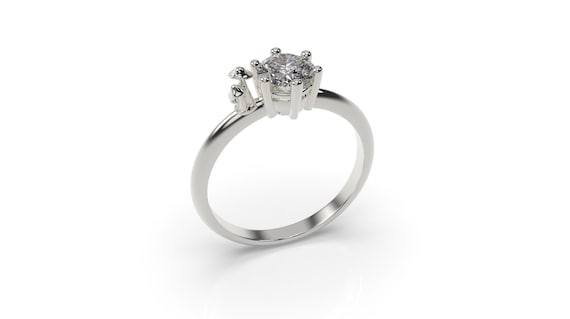 Mushroom Engagement Ring Mushroom Ring White Gold Mushrooms Ring Mushrooms Engagement Ring Fungi Ring 14k Gold Mushroom Wedding Ring