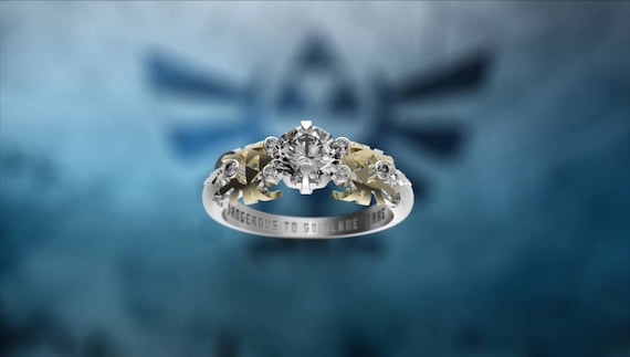Anillo de compromiso Zelda Triforce inspirado anillo de compromiso de oro blanco Nintendo videojuego anillo de boda Geek anillo de compromiso Geeky Nerdy Etsy Espana