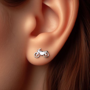 Motorcycle Earrings Silver Minimalist Bike Jewelry Gold Motorcycle Earrings Biker Jewelry Motorcycle Lover Earrings Cool Bike Rider Earrings