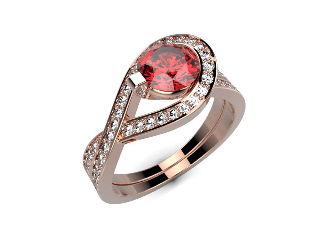 Ruby Engagement Ring Rose Gold Ring Rose Gold Ruby Engagement | Etsy