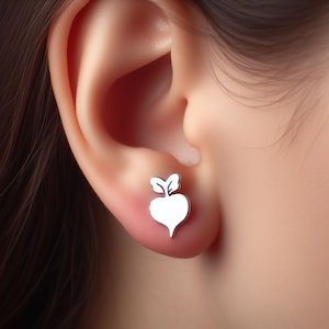 Beet Earrings Vegetable Earrings Gold Beet Earrings Beet Jewelry Beet Gift White Gold Beet Lover Earrings Vegetable Farm Earrings