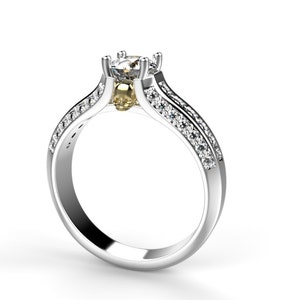 Skull Engagement Ring 14k White Gold Skull Ring 14k Goth Engagement Ring Goth Ring Skulls Ring White Gold Skeleton Ring Diamond Alternative
