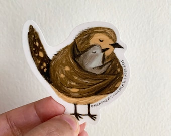 Mama and  Baby Bird  Hugs   vinyl sticker