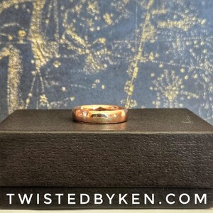 Handmade, Comfort Fit Band Ring Made From Recycled Copper, 6mm Wide Band Twisted By Ken image 3
