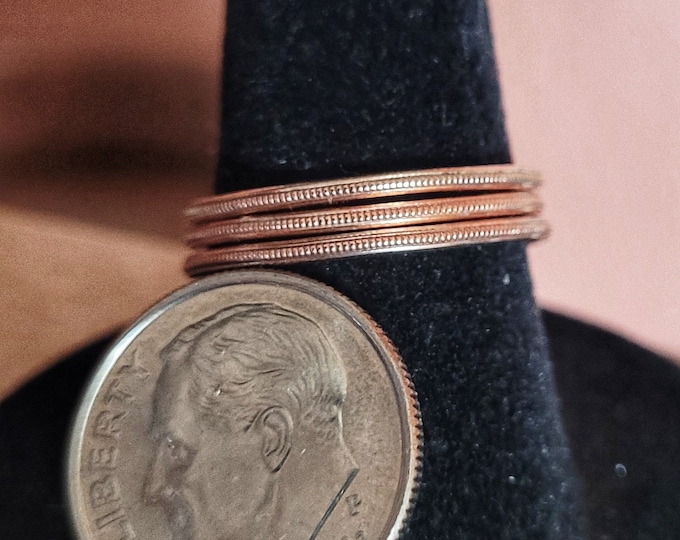 Set Of Three, Milled Copper Stacking Rings, Made From 16 Gauge Copper Wire, Twisted By Ken, TBK