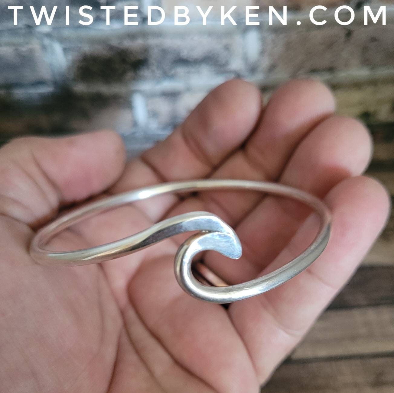 Sterling Silver, Handmade Wave Bangle Bracelet, Handmade Sterling Silver, Handmade Wave Bangle Bracelet, Handmade