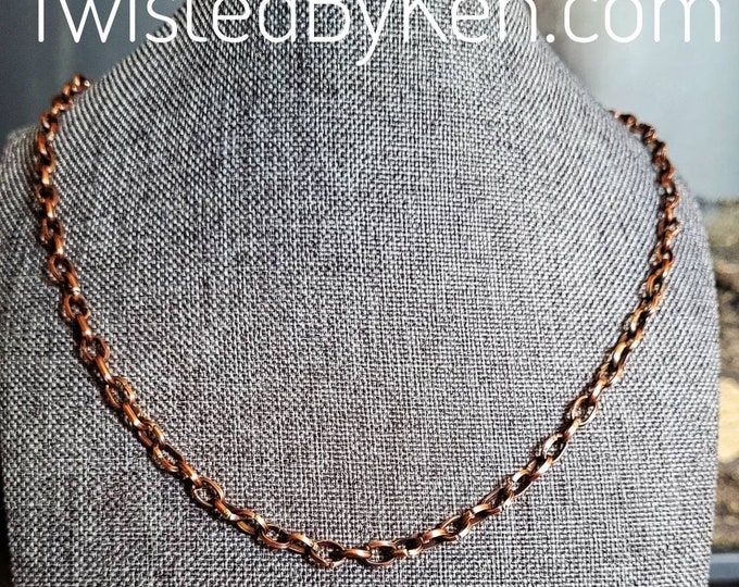 Handmade 22in Antiqued Copper Anchor Chain, Adjustable, Versatile  Useable as Necklace, Bracelet, Anklet Soldered Links TBK060521