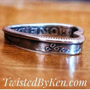 Handmade U.S. Dime Heart Charm or Pendant - Custom Date Available (1965-Present) - Twisted By Ken TBK074