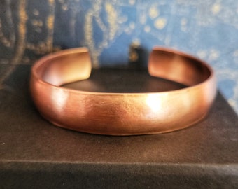 Handmade, Synclastic Copper Cuff Bracelet, Made From Recycled Copper Tubing, 1/2in Wide, Adjustable