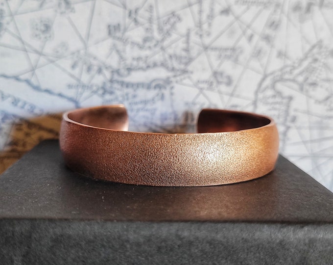 Handmade, Textured, Synclastic Copper Cuff Bracelet, Made From Recycled Copper Tubing, 1/2in Wide, Adjustable